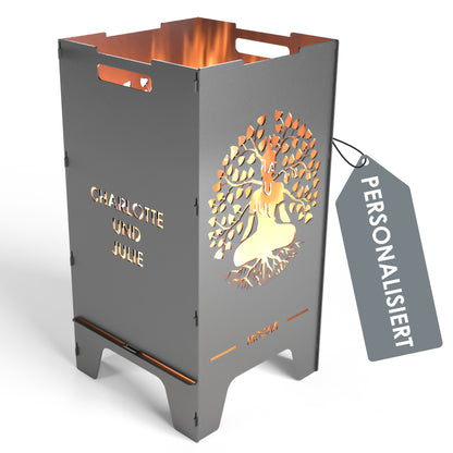 Feuertonne aus hochwertigem Stahl personalisiert