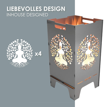 Feuerkorb MOCAVI Fire - liebevolles Design - Motiv Lebensbaum