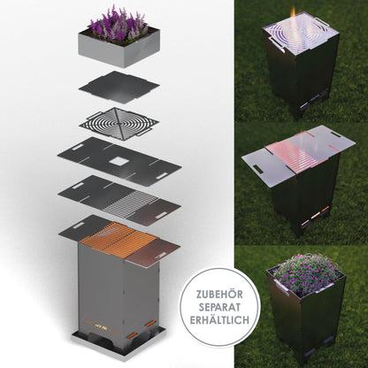 Feuertonne Leuchtturm 73 cm | 3 mm Stahl