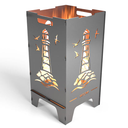 MOCAVI Feuertonne Leuchtturm - großer Feuerkorb in höchster Qualität