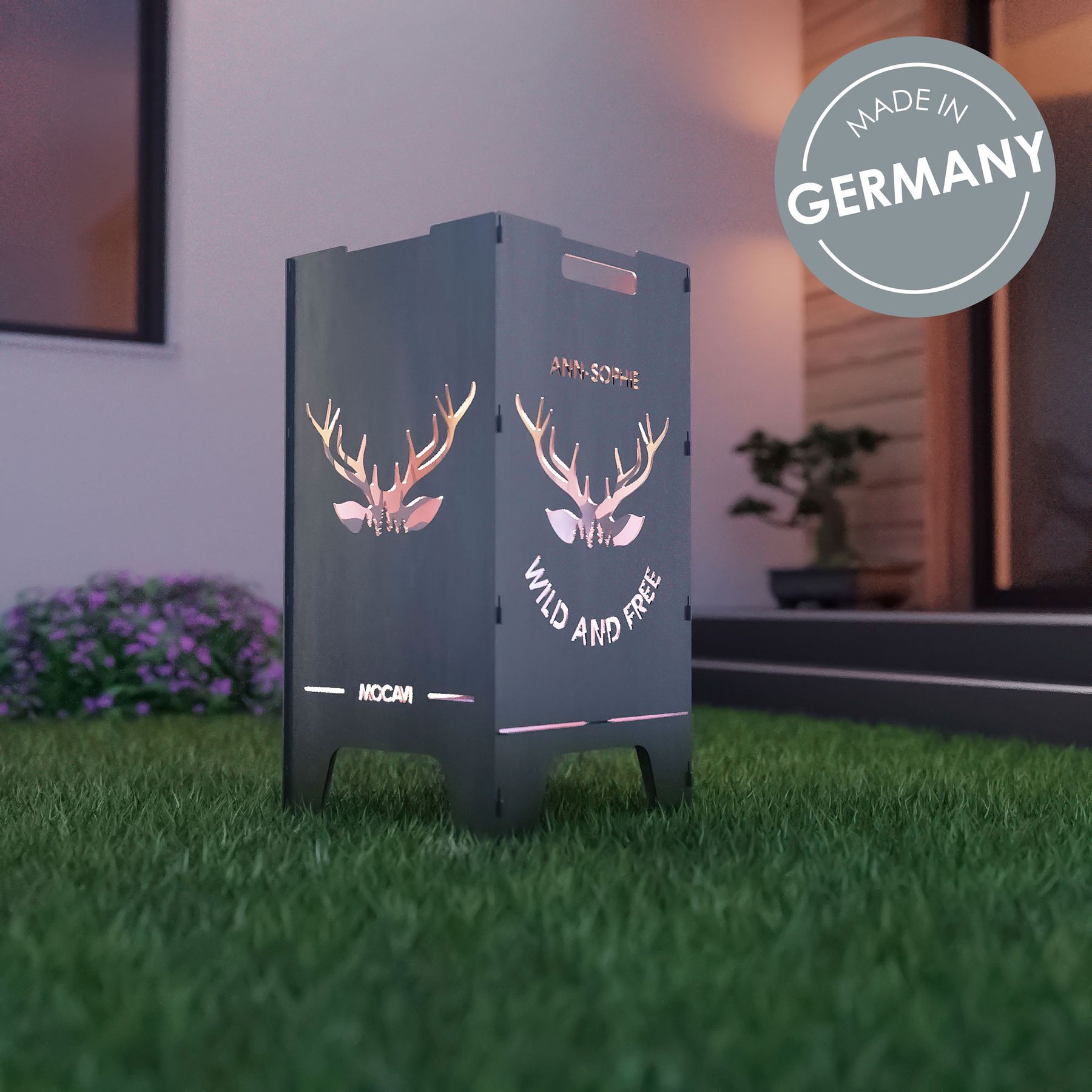 Feuertonne Wild 73 cm | 3 mm Stahl personalisiert