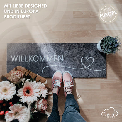 Fußmatte Cushel Hej anthrazit 35x100