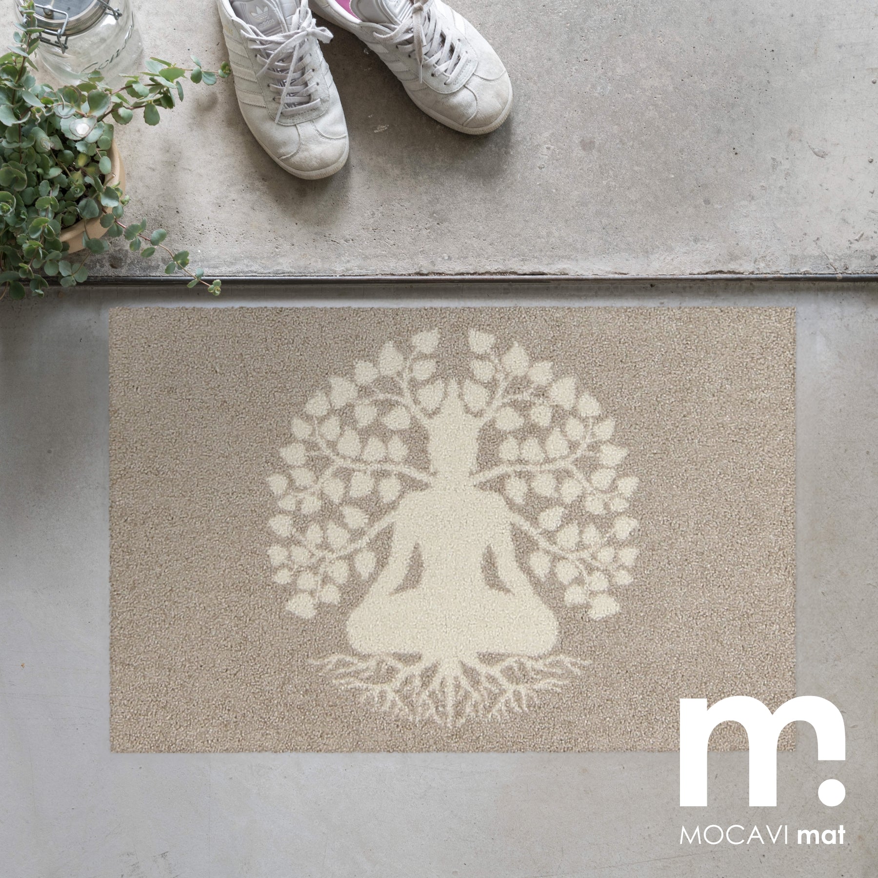 Fußmatte 45x70 Mat Lebensbaum beige