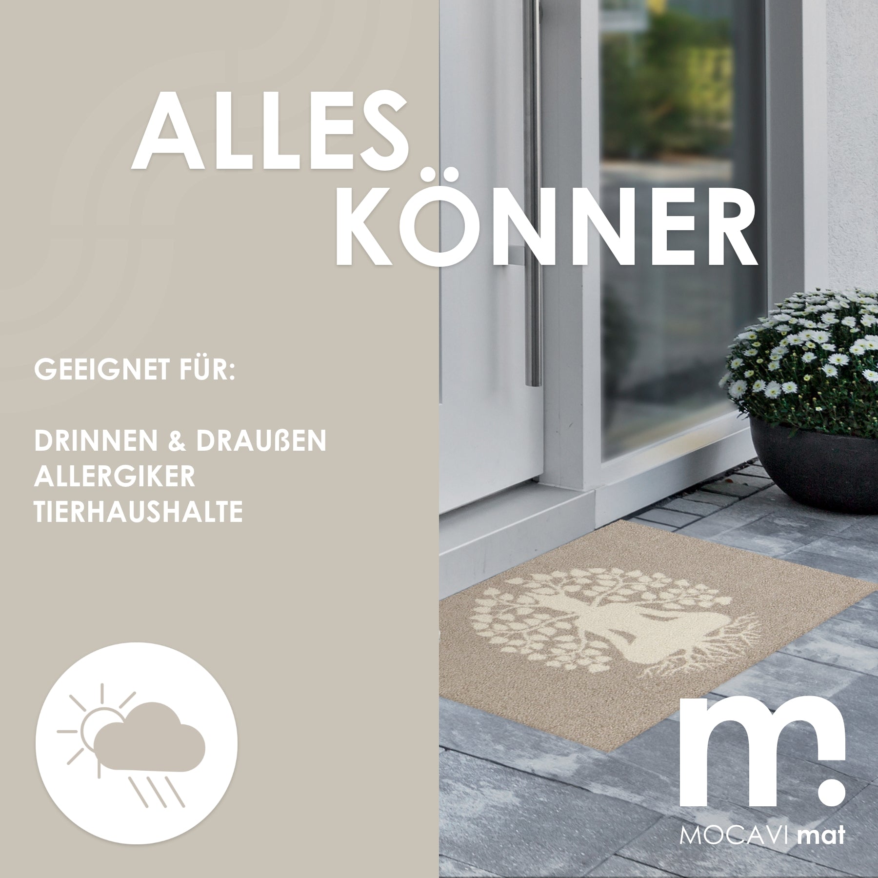 Fußmatte 45x70 Mat Lebensbaum beige