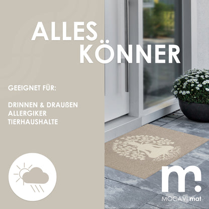 Fußmatte 45x70 Mat Lebensbaum beige
