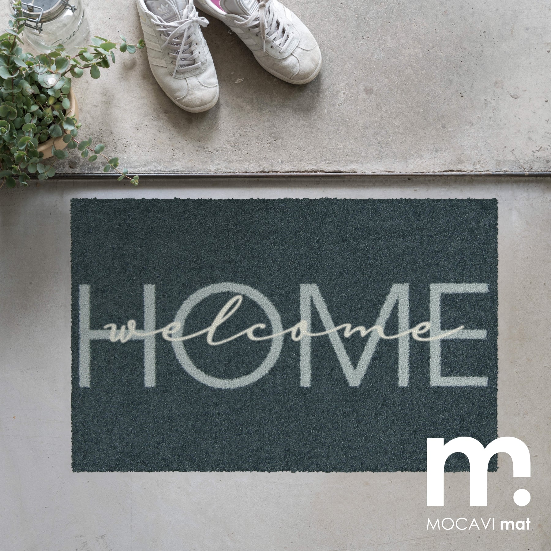 Fußmatte 45x70 Mat welcome home anthrazit