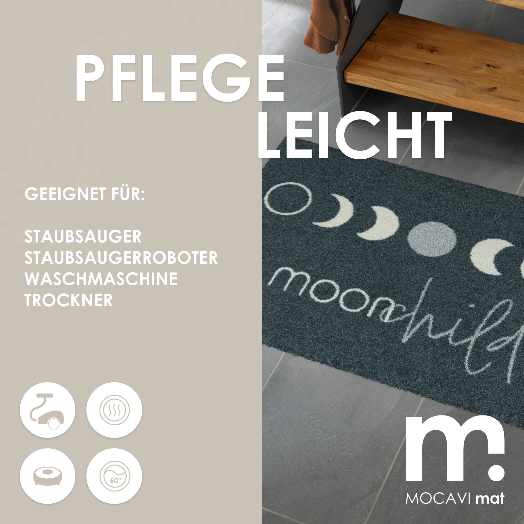 Fußmatte 45x70 Mat moonchild anthrazit