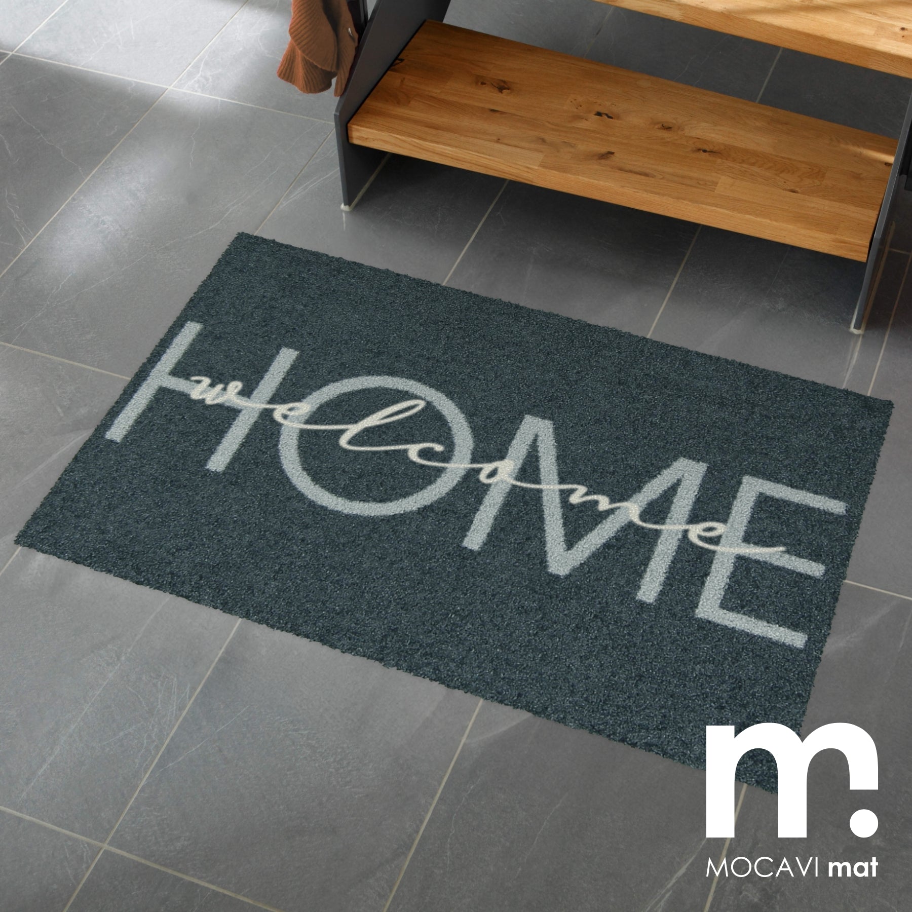 Fußmatte 45x70 Mat welcome home anthrazit