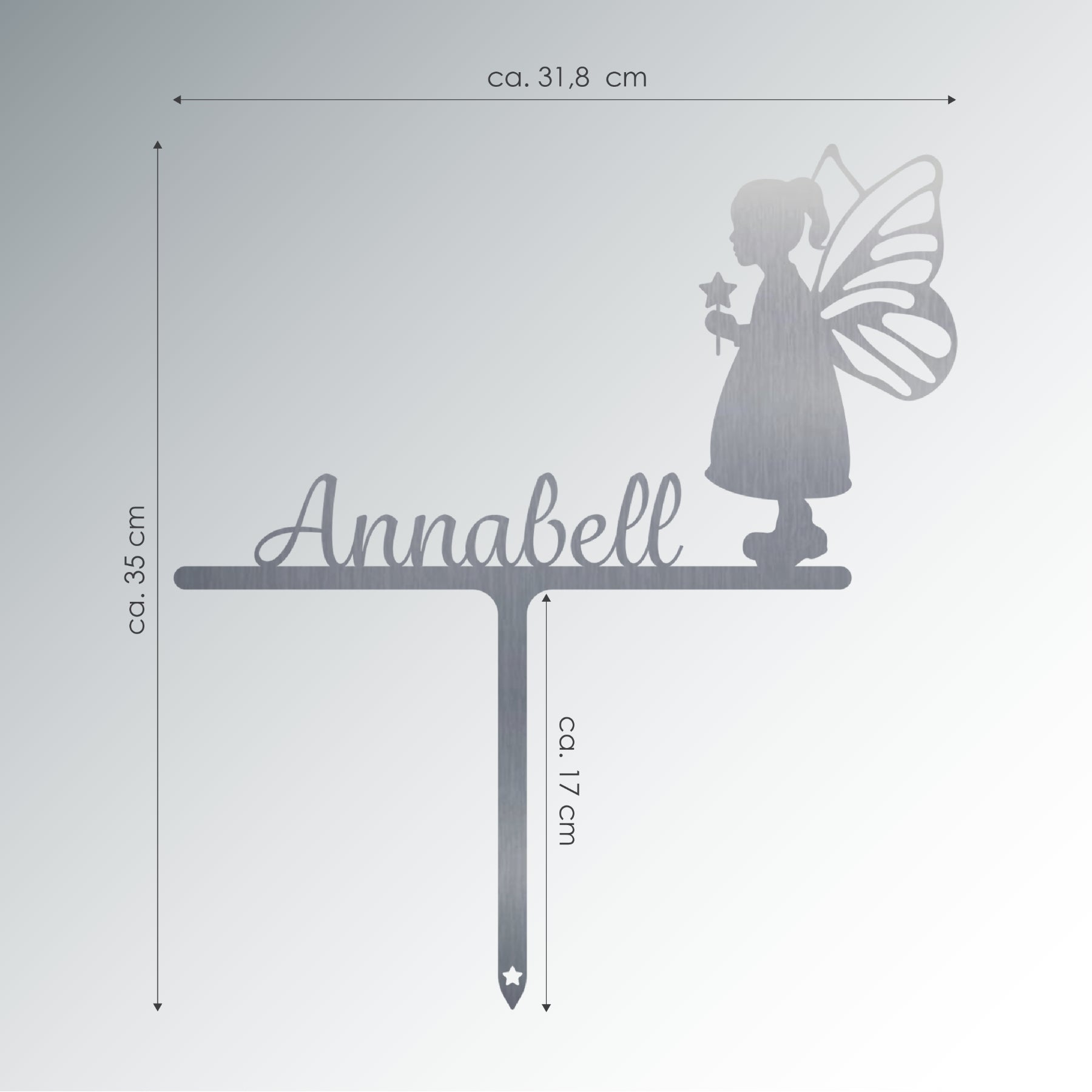 Grabstecker Engel Annabell personalisiert Edelstahl