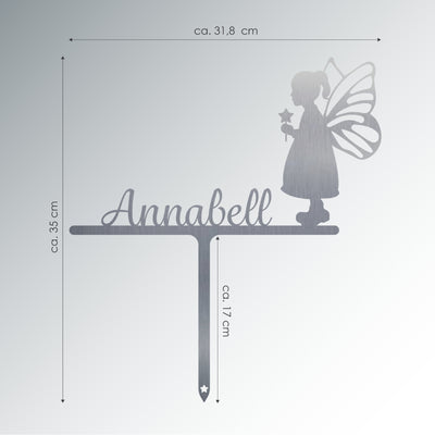Grabstecker Engel Annabell personalisiert Edelstahl