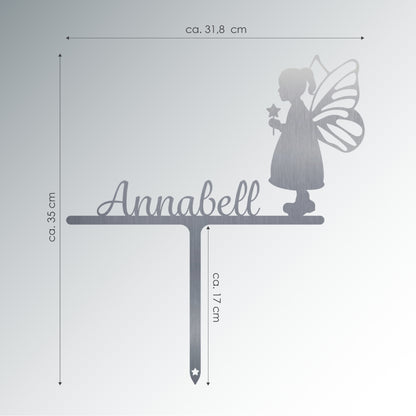 Grabstecker Engel Annabell personalisiert Edelstahl