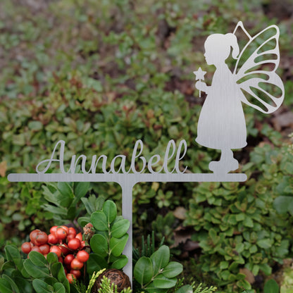 Grabstecker Engel Annabell personalisiert Edelstahl