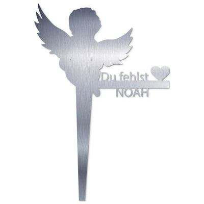 Grabstecker Engel Noah personalisiert Edelstahl