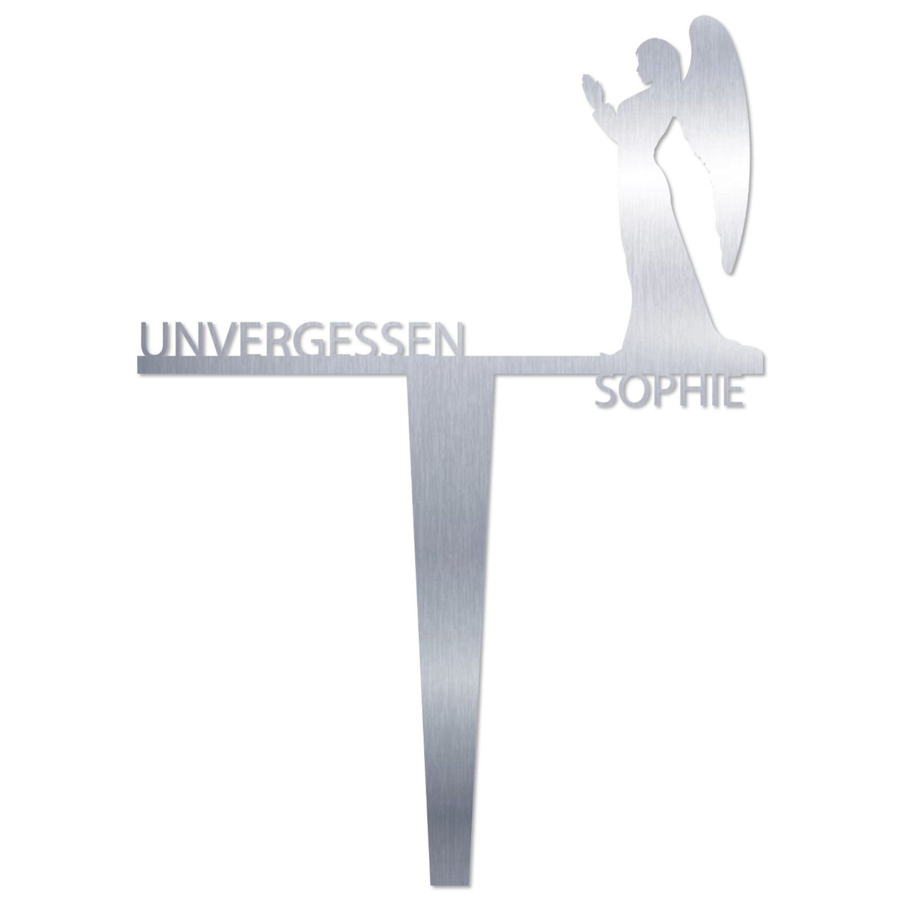 Grabstecker Engel Sophie personalisiert Edelstahl