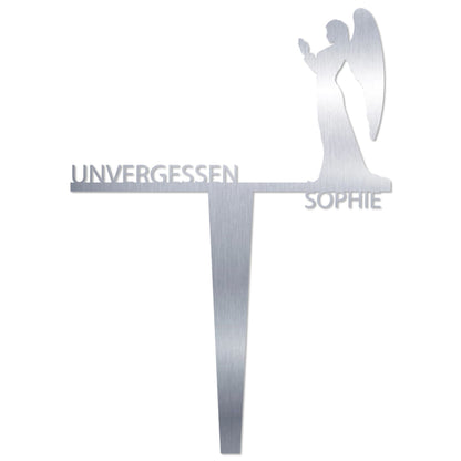 Grabstecker Engel Sophie personalisiert Edelstahl