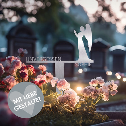 Grabstecker Engel Sophie personalisiert Edelstahl