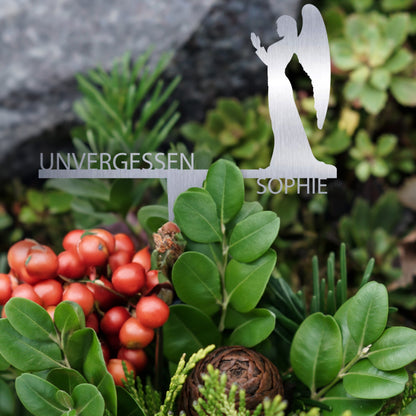 Grabstecker Engel Sophie personalisiert Edelstahl
