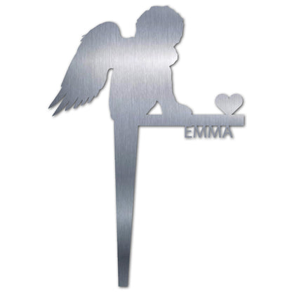 Grabstecker Engel Emma personalisiert Edelstahl