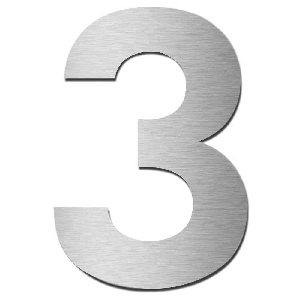 Hausnummer HS10 Edelstahl V4A selbstklebend Höhe 5,5 - 7,5 cm