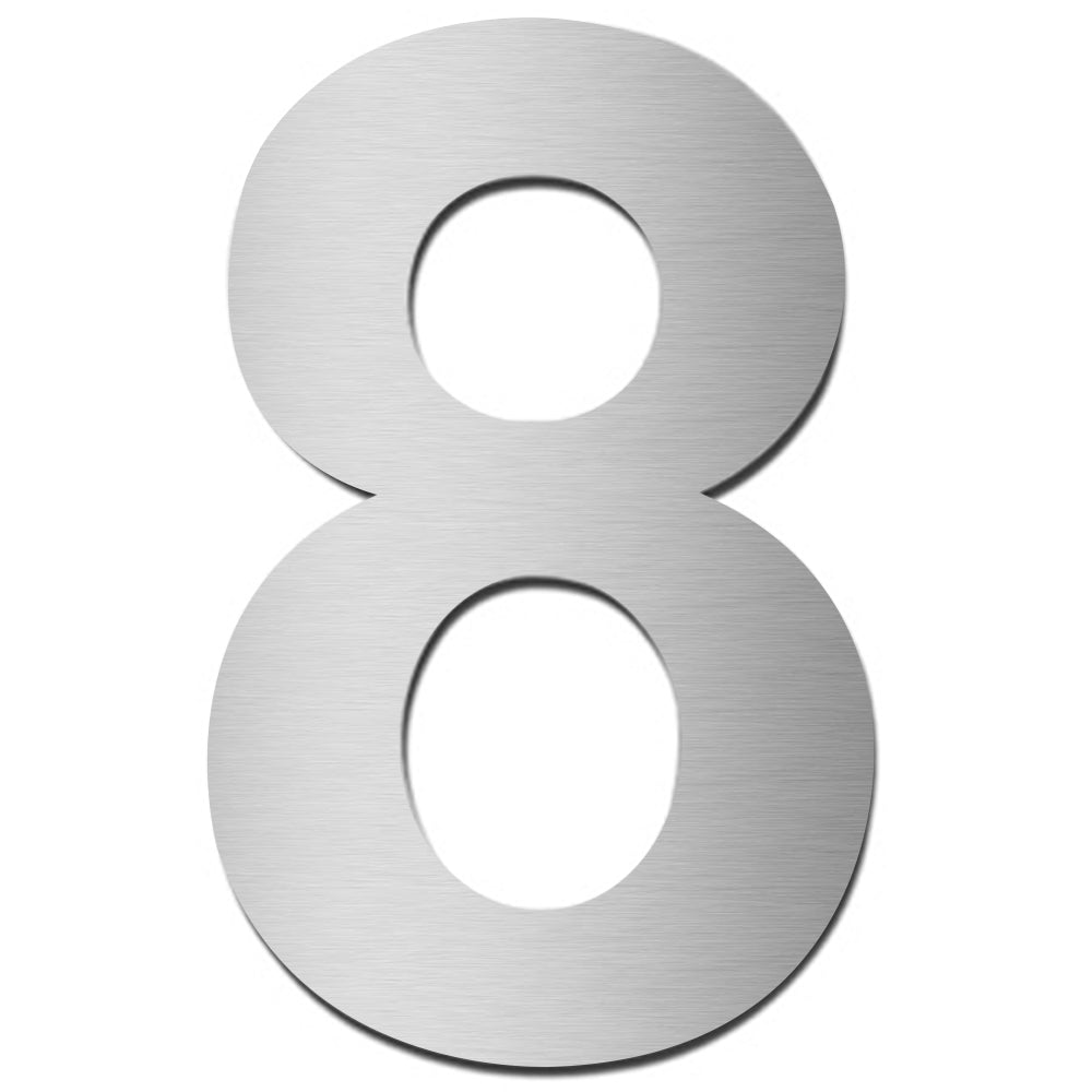 Hausnummer HS10 Edelstahl V4A selbstklebend Höhe 5,5 - 7,5 cm