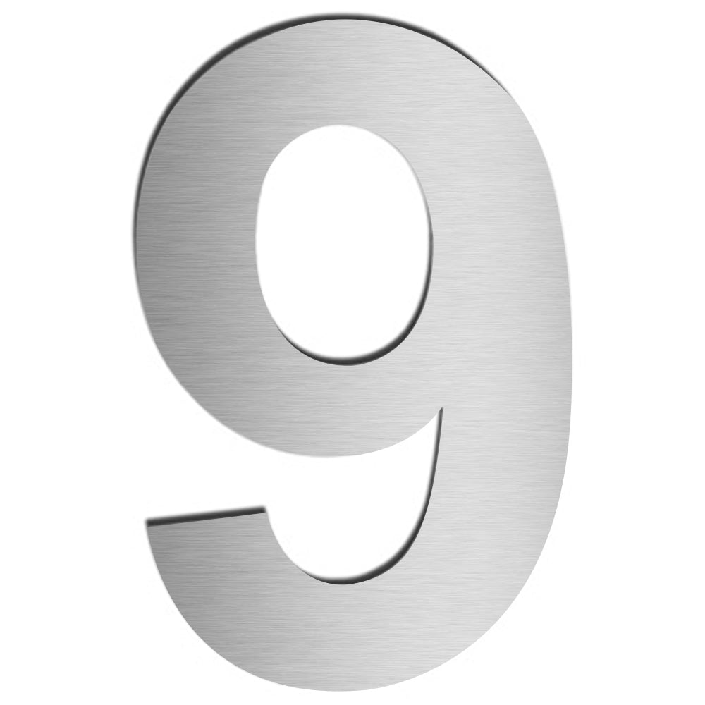 Hausnummer HS10 Edelstahl V4A selbstklebend Höhe 5,5 - 7,5 cm