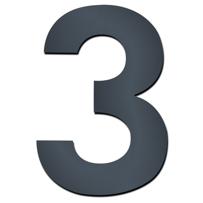 Hausnummer HS20 modern zum Einschlagen anthrazit RAL 7016 aus V4A-Edelstahl Höhe 15 cm