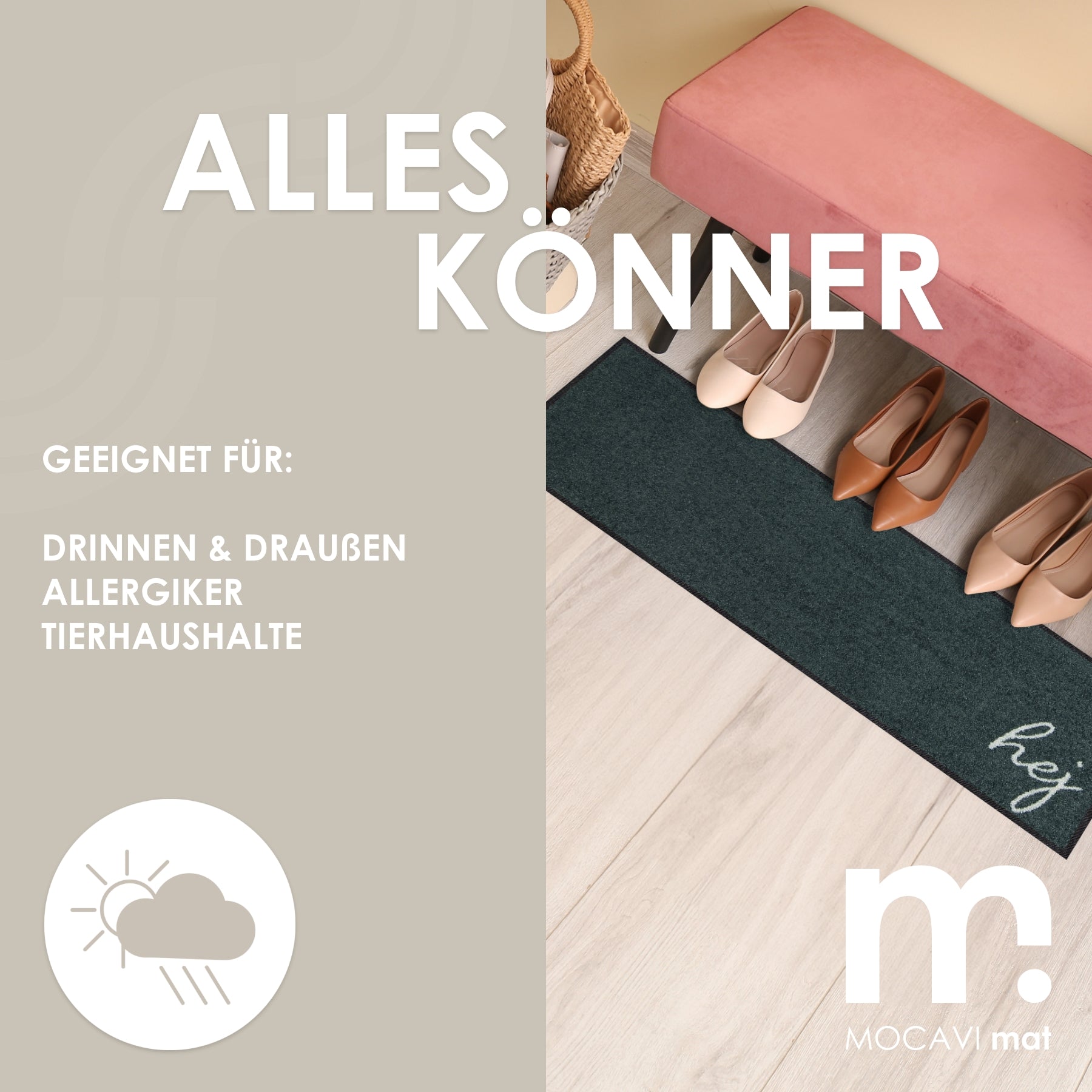 Läufer klein 30x100 Mat Hej anthrazit