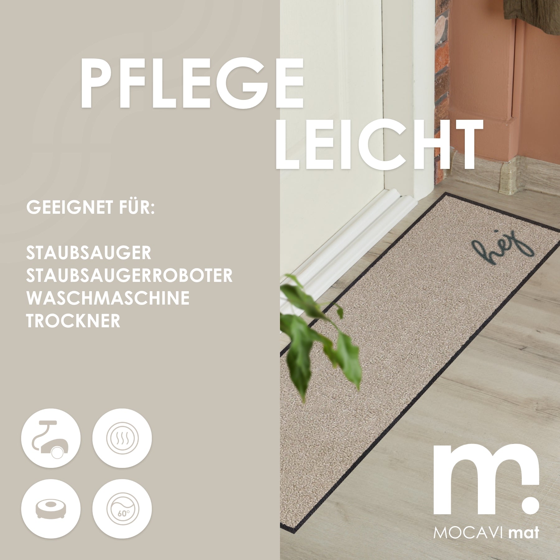 Läufer klein 30x100 Mat Hej beige