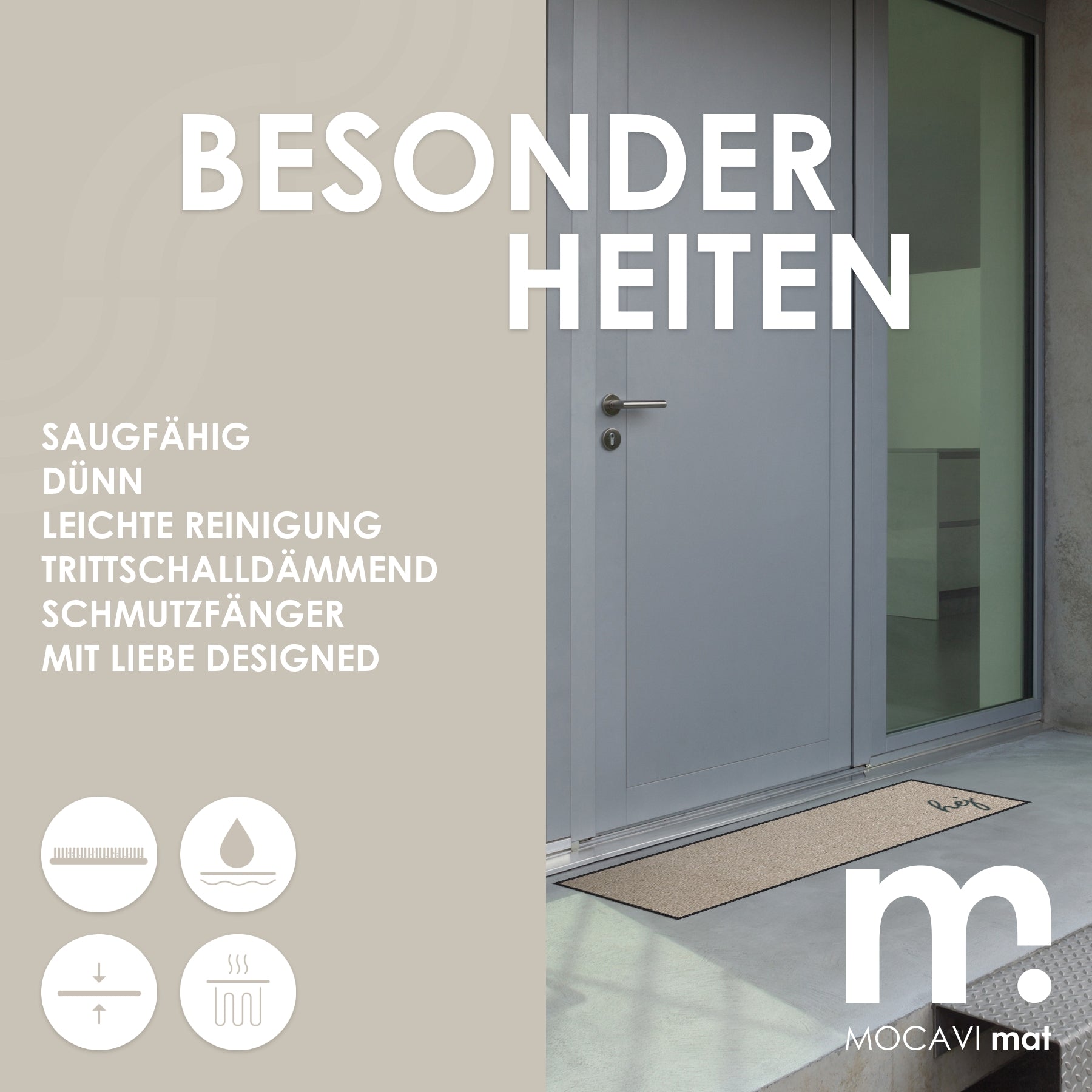 Läufer klein 30x100 Mat Hej beige