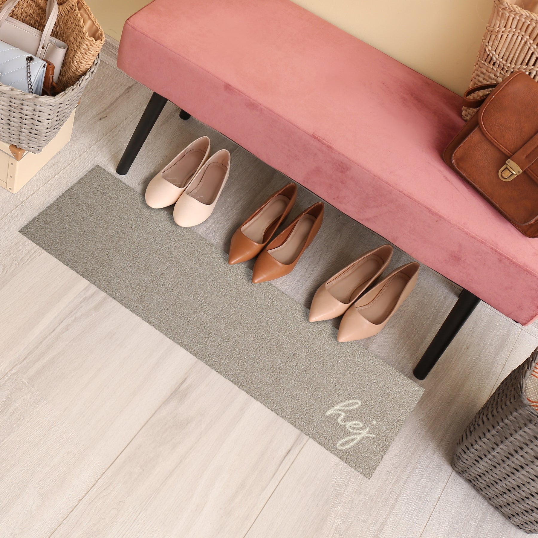 Schuhmatte im Eingangsbereich beige 