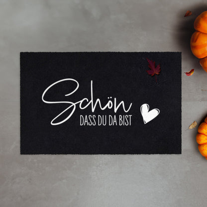 Schmutzfangmatte Eingang und außen Schriftzug 