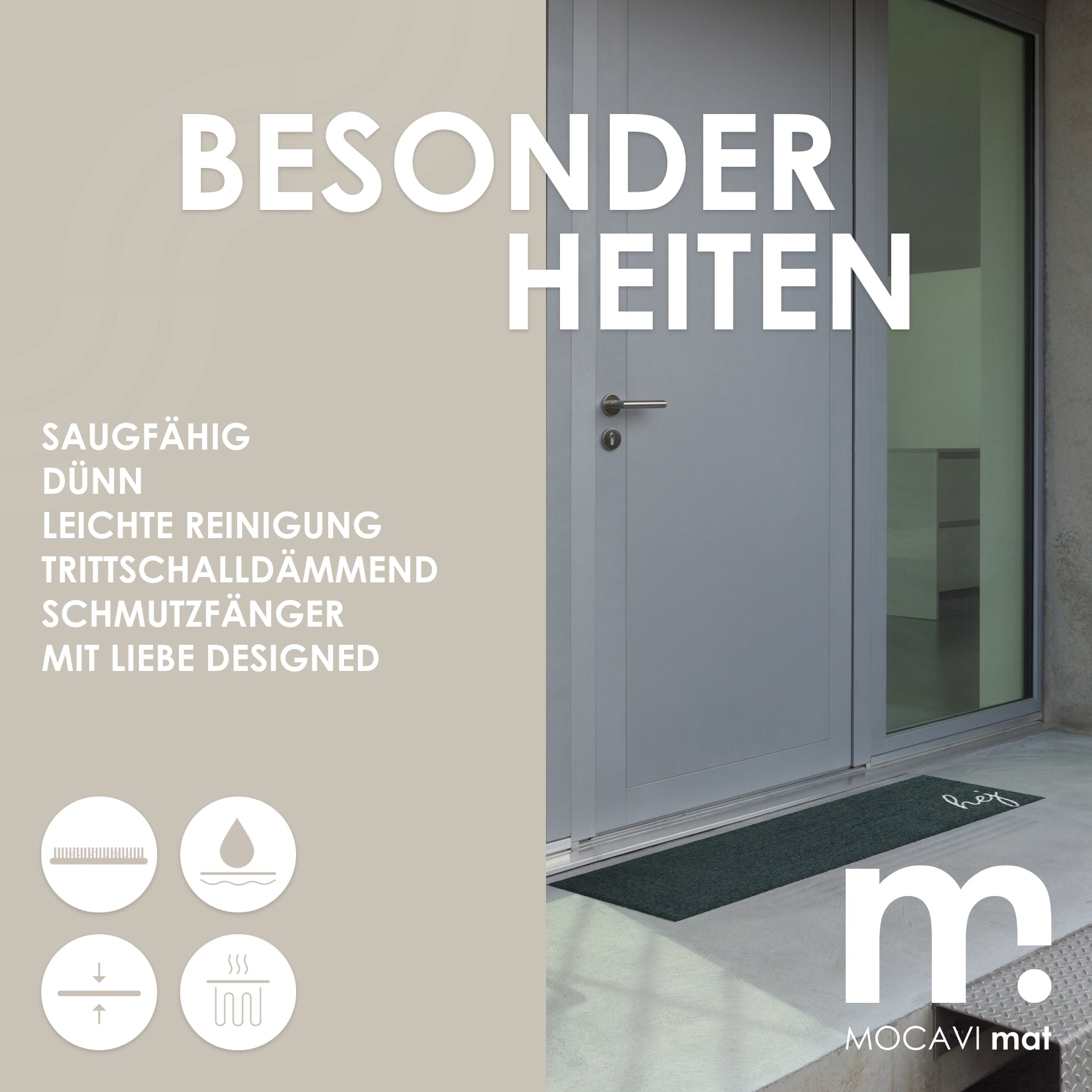 Fußmatte 60x85 Mat Hej anthrazit