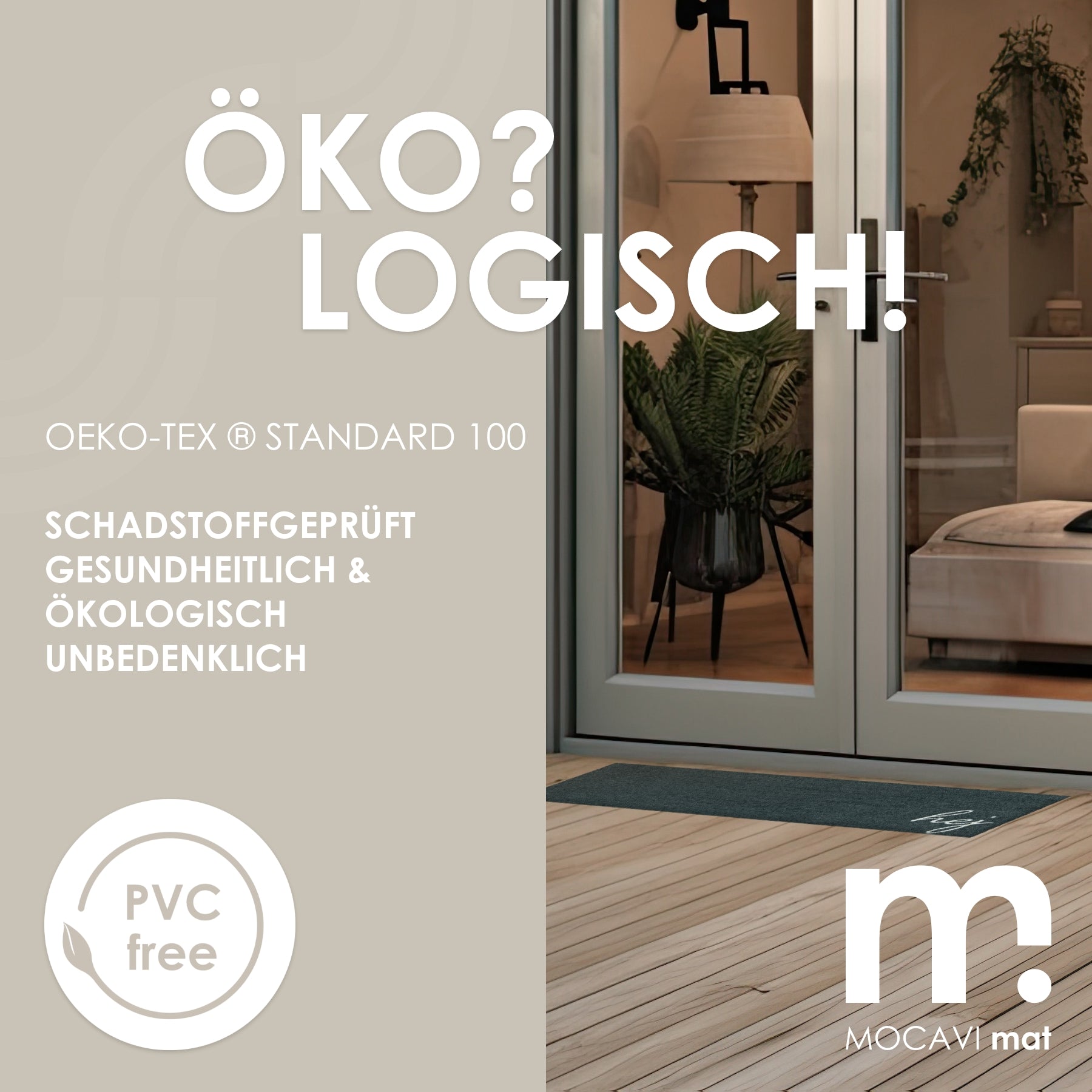 Fußmatte 60x85 Mat Hej hellgrau