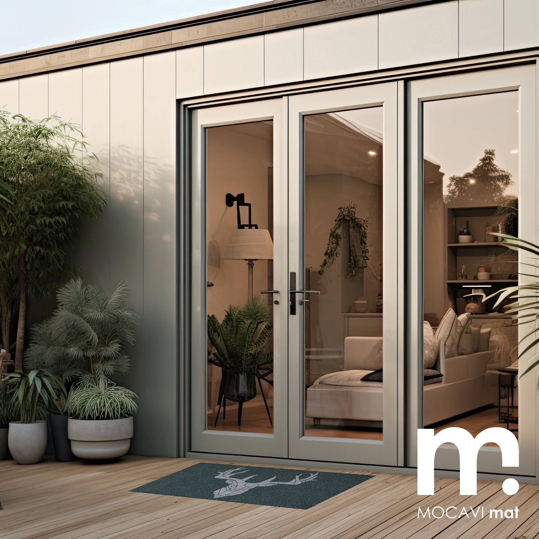 Fußmatte 45x70 Mat Hirsch anthrazit