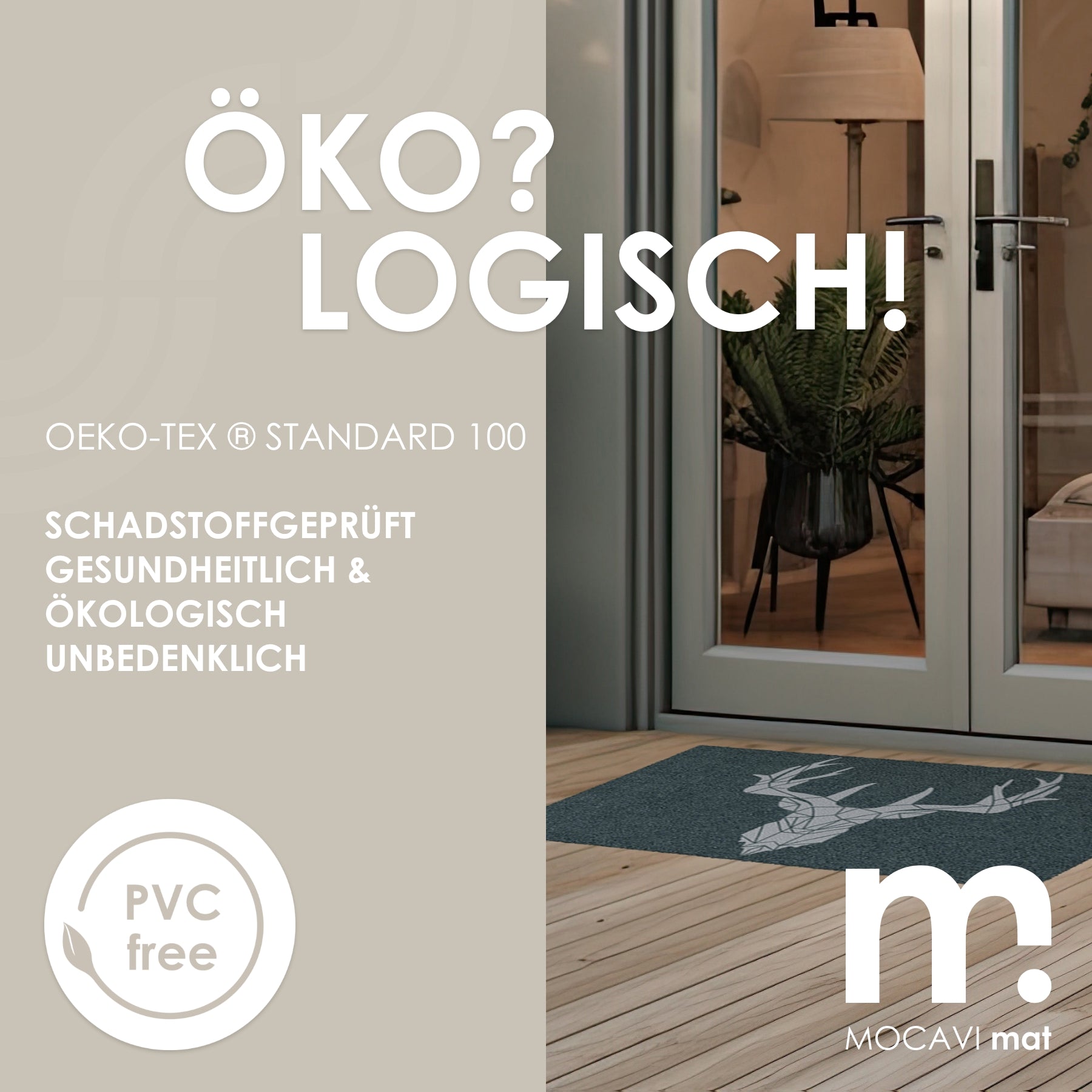 Fußmatte 45x70 Mat Hirsch anthrazit