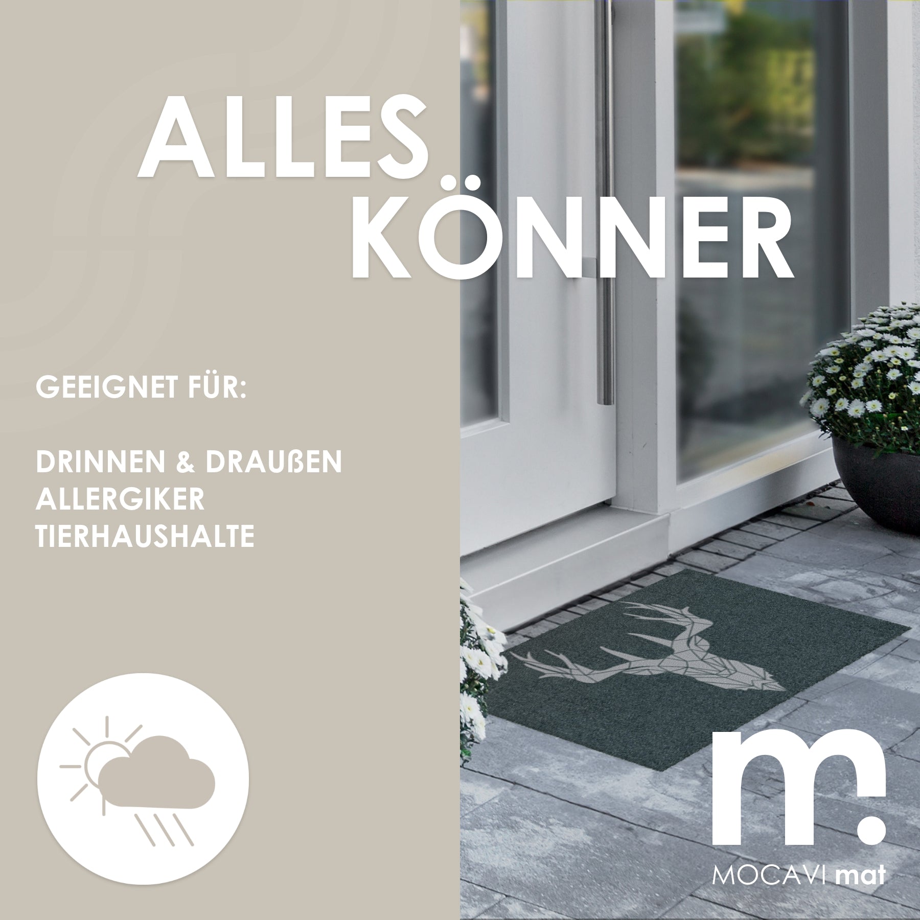 Fußmatte 45x70 Mat Hirsch anthrazit