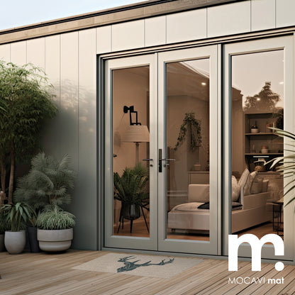 Fußmatte 45x70 Mat Hirsch mit Rand beige