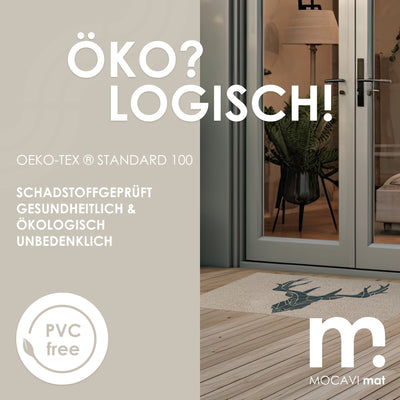 Fußmatte 45x70 Mat Hirsch mit Rand beige