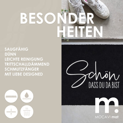 Fußmatte 45x70 Mat Schön das du da bist schwarz