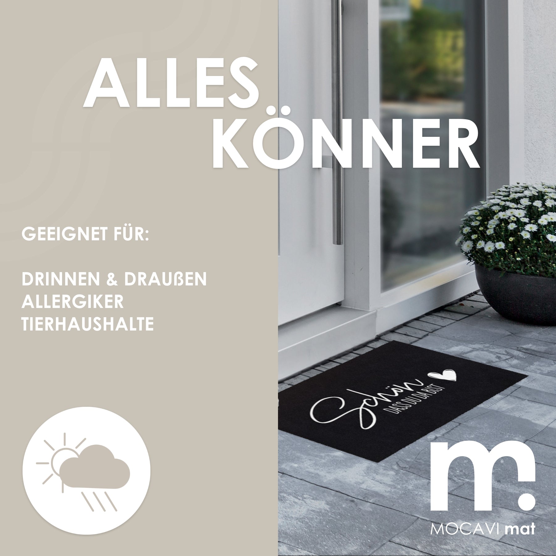 Fußmatte 45x70 Mat Schön das du da bist schwarz