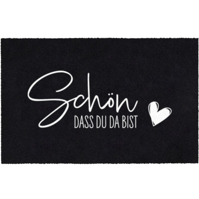 Fußmatte schwarz Schriftzug Schön das du da bist 