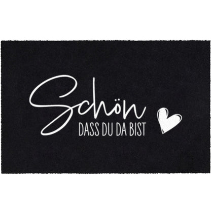 Fußmatte schwarz Schriftzug Schön das du da bist 