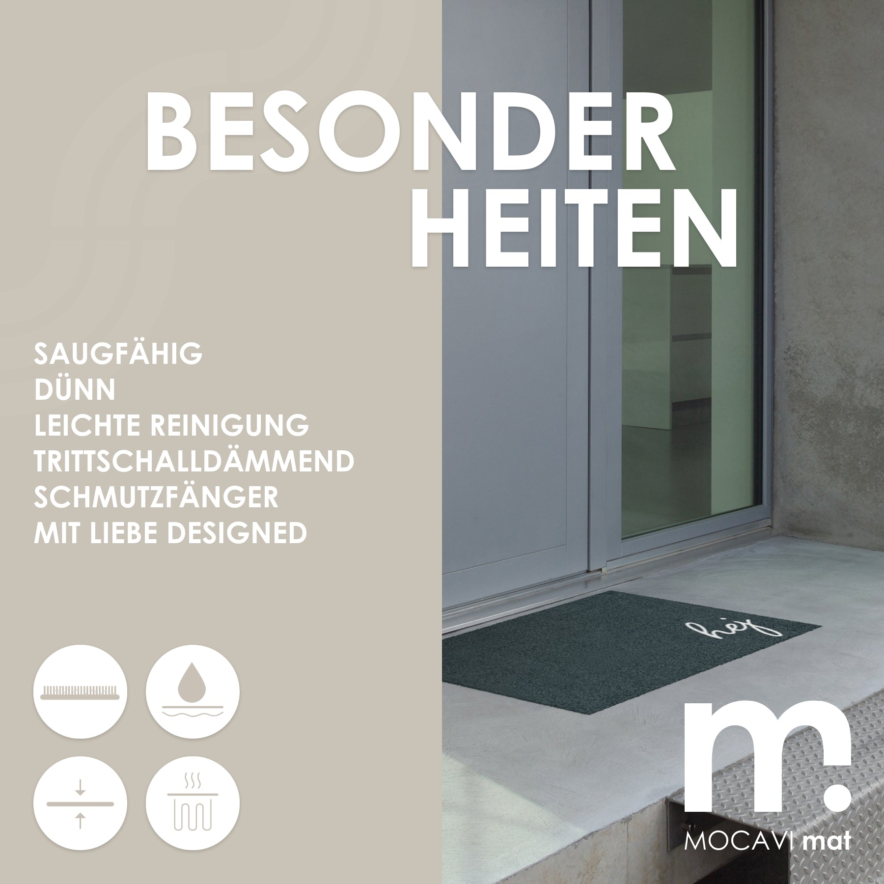 Fußmatte 45x70 Mat Hej anthrazit