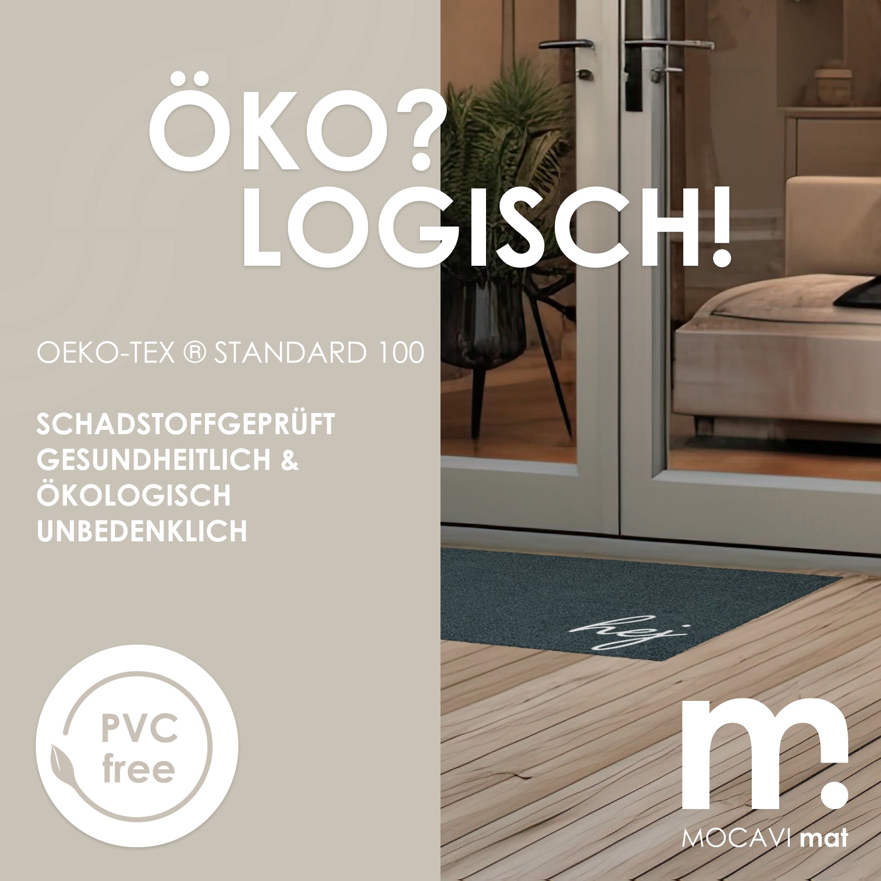 Fußmatte 45x70 Mat Hej anthrazit