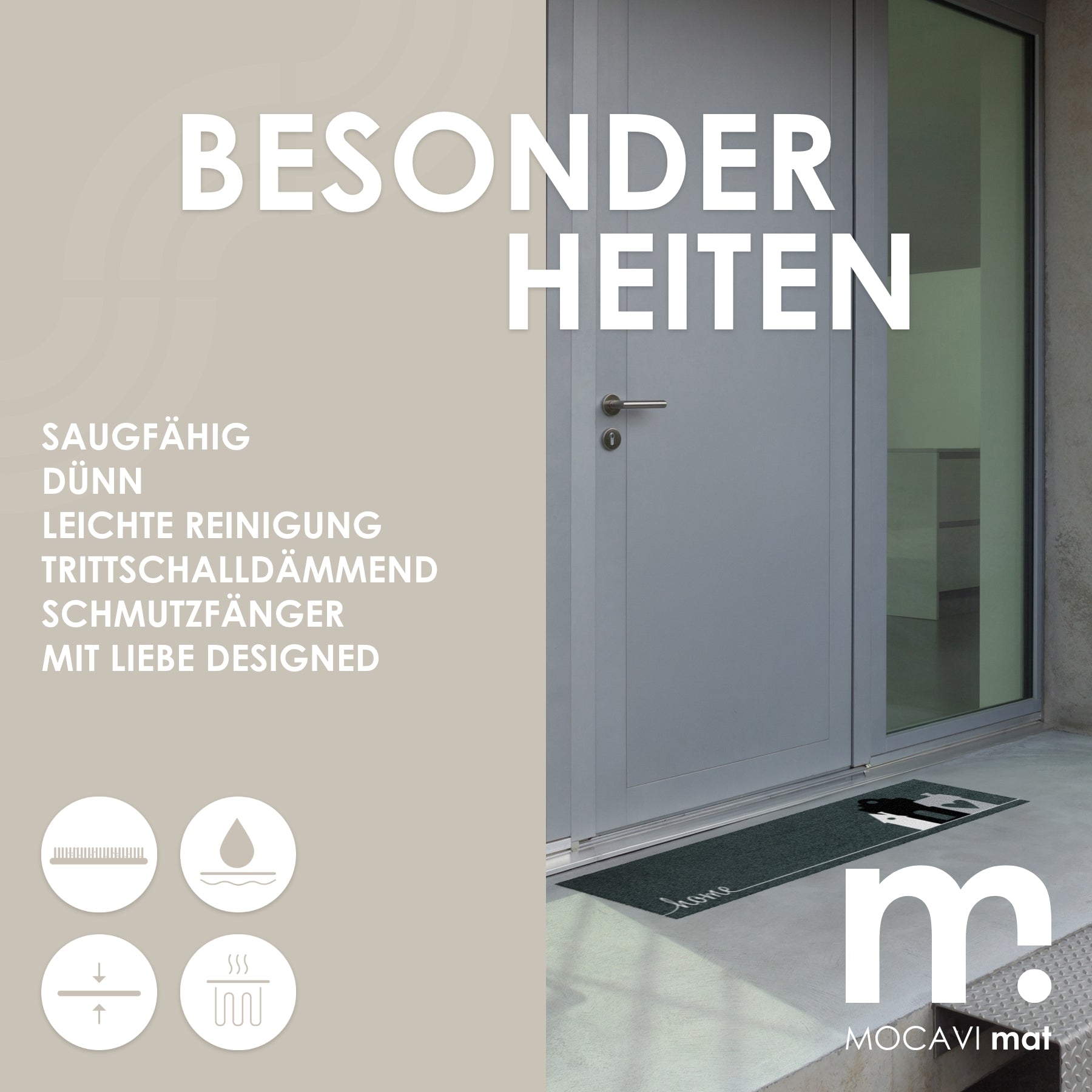 Läufer klein 30x100 Mat hygge home anthrazit