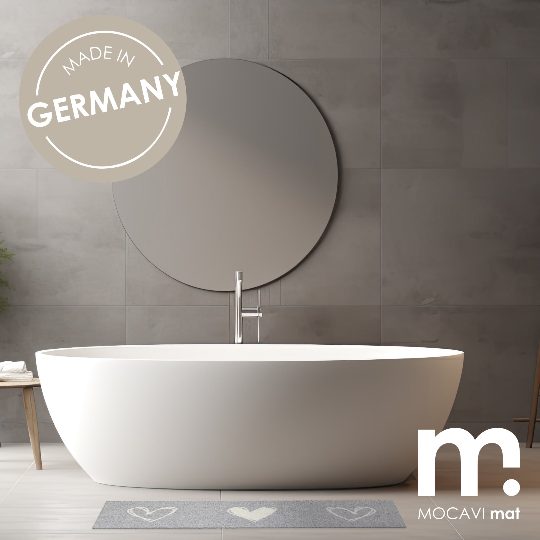 Läufer klein 30x100 Mat Schuhparkplatz Herzen beige