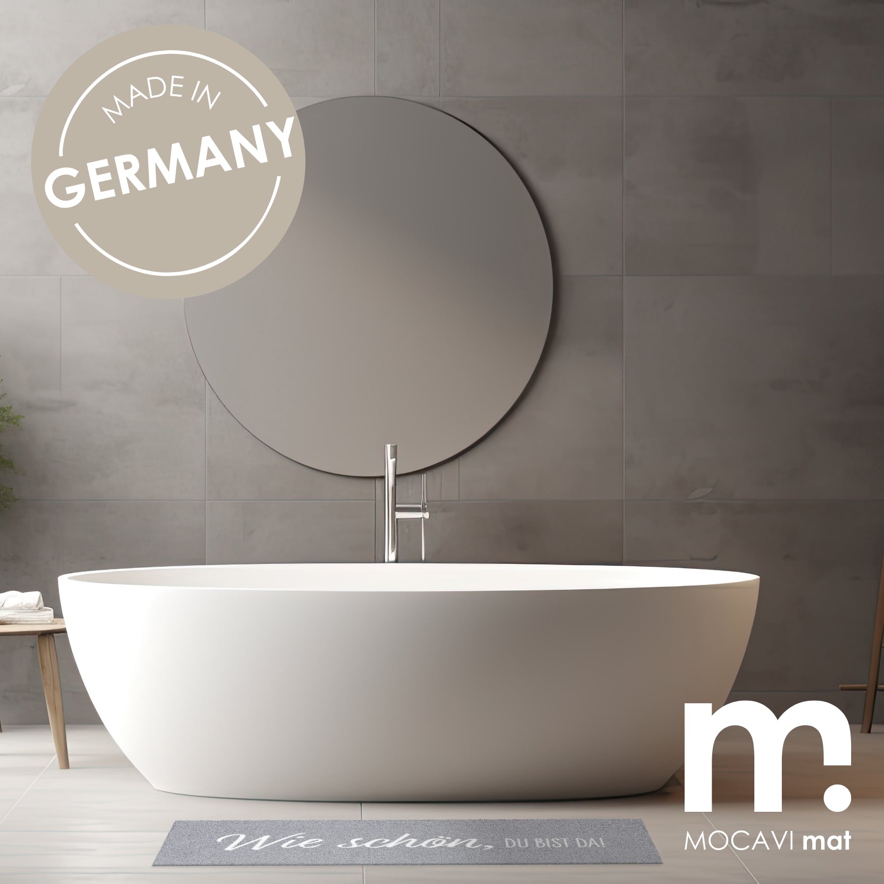 Läufer klein 30x100 Mat Wie schön, du bist da, grau