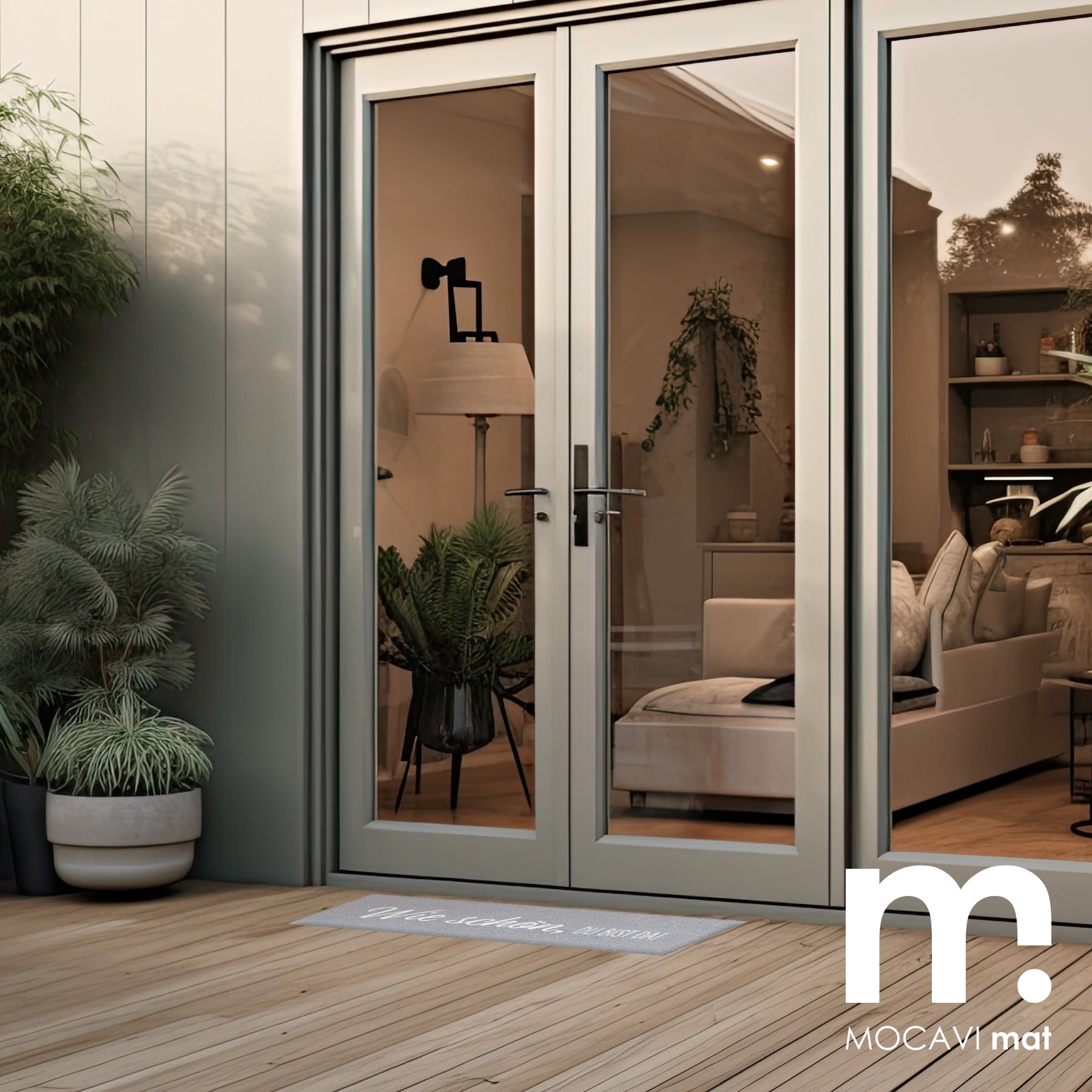 Läufer klein 30x100 Mat Wie schön, du bist da, grau