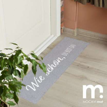 Läufer klein 30x100 Mat Wie schön, du bist da, grau