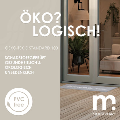 Läufer klein 30x100 Mat Wie schön, du bist da, grau